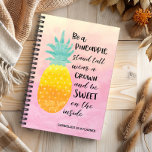 Be A Pineapple Inspirational Watercolor Typography Planner<br><div class="desc">Be A Pineapple Planner - Presenting this super stylish watercolor typography quote art planner. The background is a fresh watercolor base in shades of yellow and pink. The illustration of a pineapple with the awesome quote: "Be a pineapple, stand tall, wear a crown and be sweet on the inside." Remind...</div>