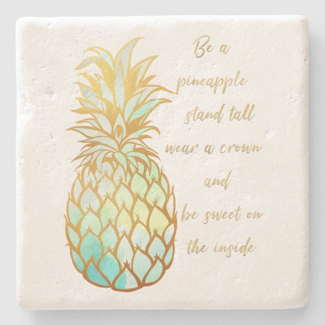 Be A Pineapple Stone Coaster (Front)