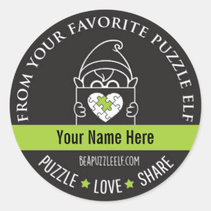 Be A Puzzle Elf – Personalized Sticker