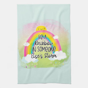 Be A Rainbow Cute Colourful Positivity Kitchen Towel