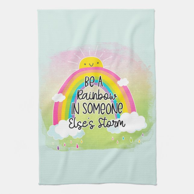 Be A Rainbow | Cute | Colourful | Positivity Kitchen Towel (Vertical)