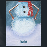Be A Snowman | Funny Personalized Large Christmas Fleece Blanket<br><div class="desc">This Be A Snowman | Funny Personalized Large Christmas Fleece Blanket lets you cover up with frosty flair! Your head becomes the snowman's head for a fun and unique gift that you can personalize for yourself or for your loved ones! This design is from my own original hand painted artwork....</div>