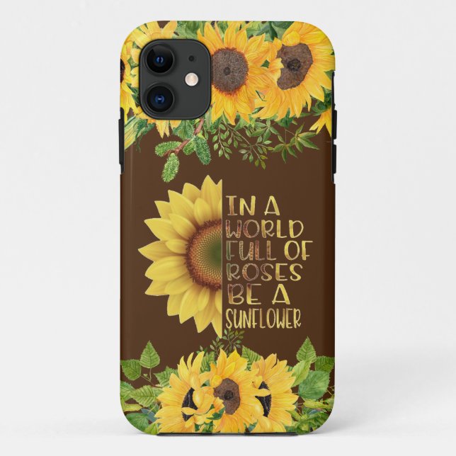 Be a Sunflower Quote Case-Mate iPhone Case (Back)