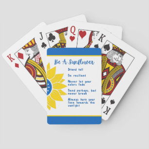 Be A Sunflower Word Art Ukraine Colours   Playing Cards