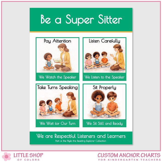 Be a Super Sitter Classroom Anchor Chart Poster (Creator Uploaded)