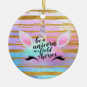 Be A Unicorn In A Field Of Horses Personalized Ceramic Ornament
