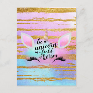 Be A Unicorn In A Field Of Horses Personalized Postcard