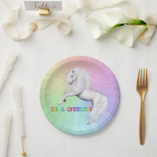 Be A Unicorn Paper Plate