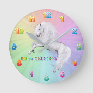 Be A Unicorn Round Clock
