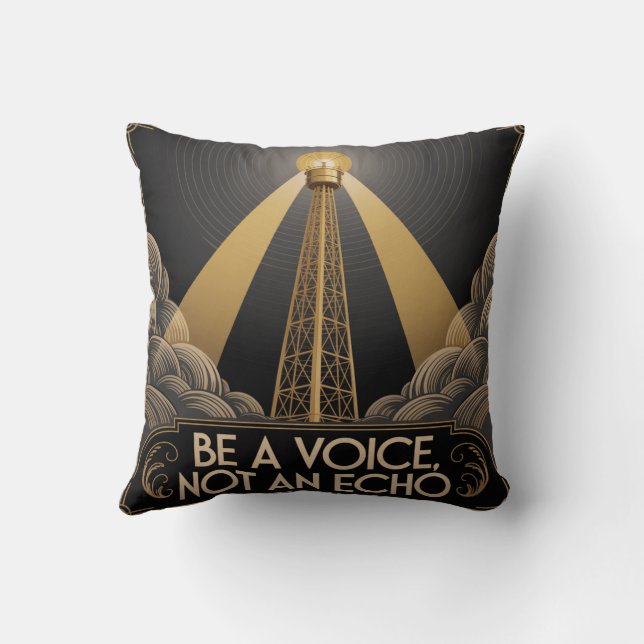 Be A Voice, Not An Echo Throw Pillow (Back)