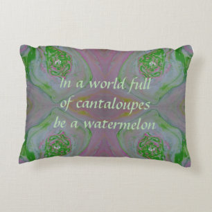 "Be a Watermelon" Acrylic Pour Inspired Accent Pillow