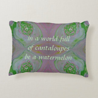 "Be a Watermelon" Acrylic Pour Inspired Accent Pillow