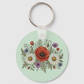 "Be a Wildflower" Aluminum Circle Keychain