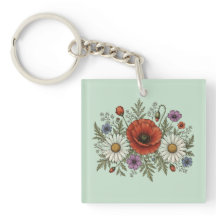 "Be a Wildflower" Square Acrylic Keychain