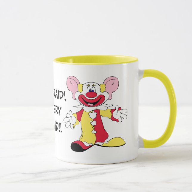 BE AFRAID! Big Eared Clown Ceramic Mug (Right)