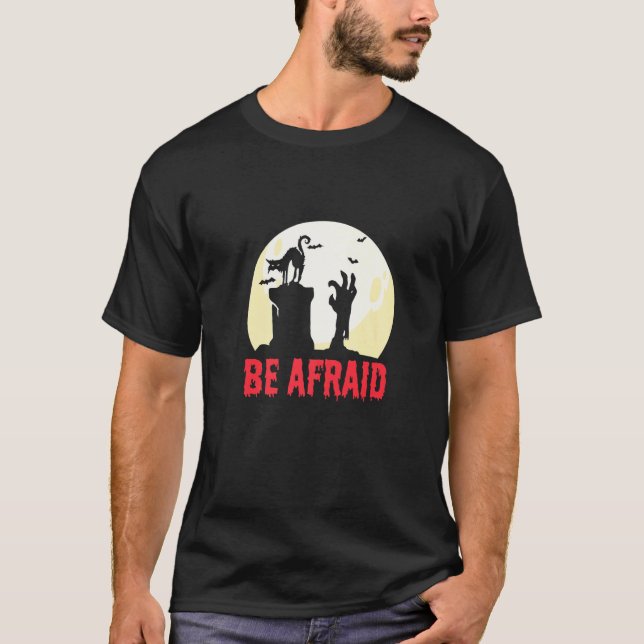 Be Afraid Cat Bat T-Shirt (Front)