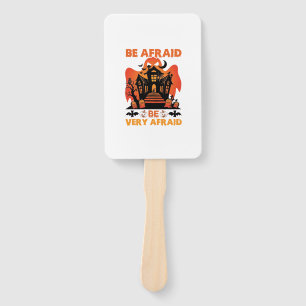 Be Afraid Very Halloween Haunted House Pumpkins_1 Hand Fan
