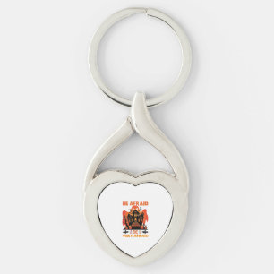 Be Afraid Very Halloween Haunted House Pumpkins_1 Keychain