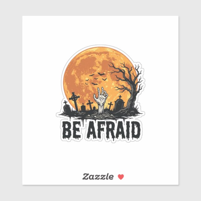 Be Afraid Vintage Halloween Graveyard Vector Desig (Sheet)