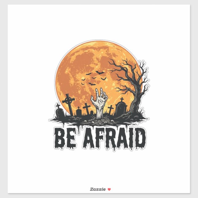 Be Afraid Vintage Halloween Graveyard Vector Desig (Sheet)