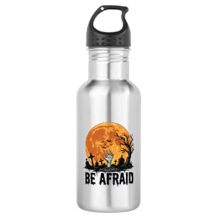 Be Afraid Vintage Halloween Graveyard Vector Desig 532 Ml Water Bottle