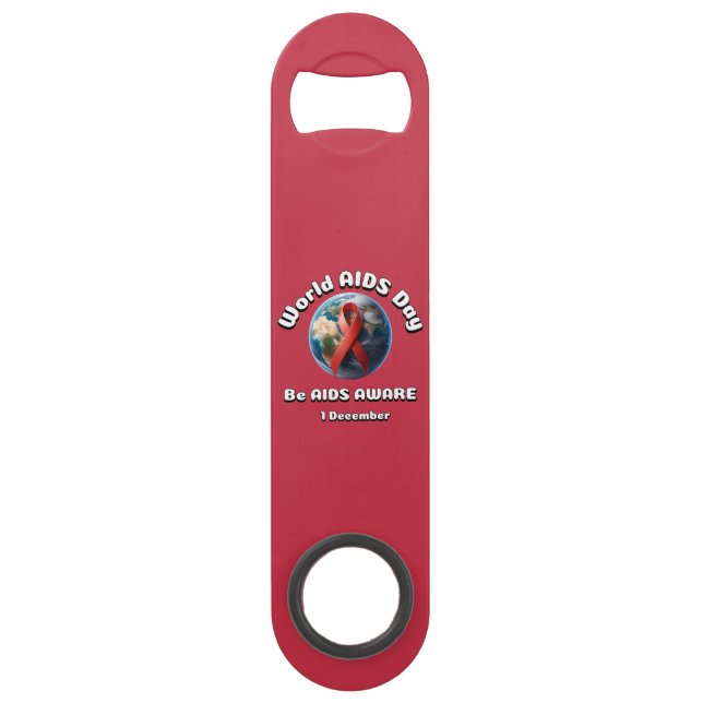 Be AIDS Aware. World AIDS Day. Bar Key (Front)