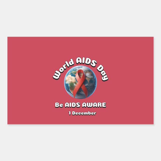 Be AIDS Aware. World AIDS Day. Sticker (Front)