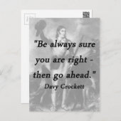 Be Always Sure - Davy Crockett Postcard (Front/Back)