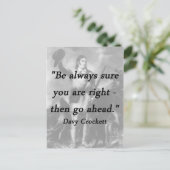 Be Always Sure - Davy Crockett Postcard (Standing Front)