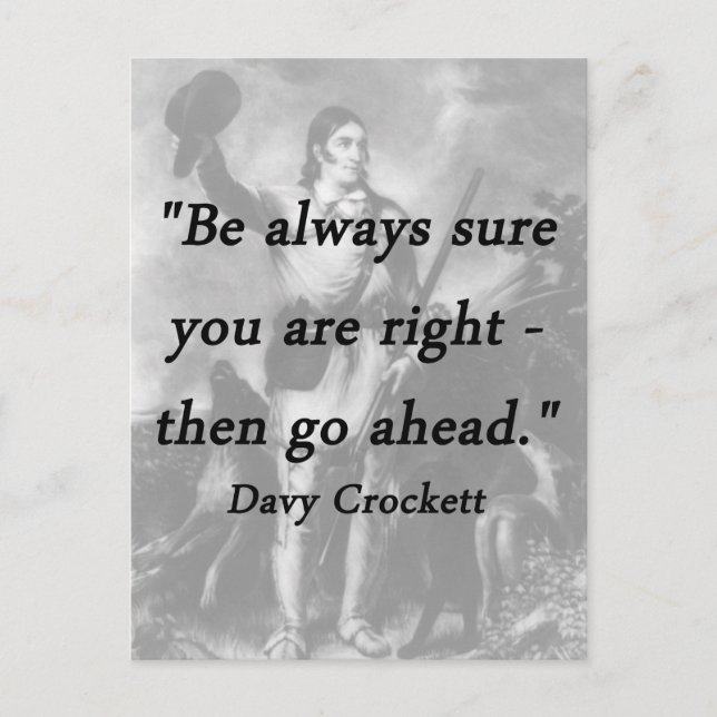 Be Always Sure - Davy Crockett Postcard (Front)