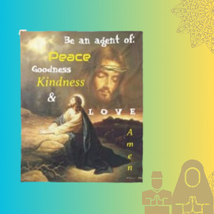 Be an Agent of Peace Christ Image Character Fleece Blanket
