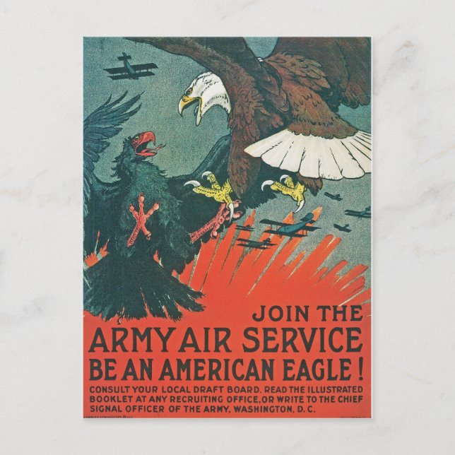 "Be an American Eagle" RESTORED Army Air Poster Postcard (Front)