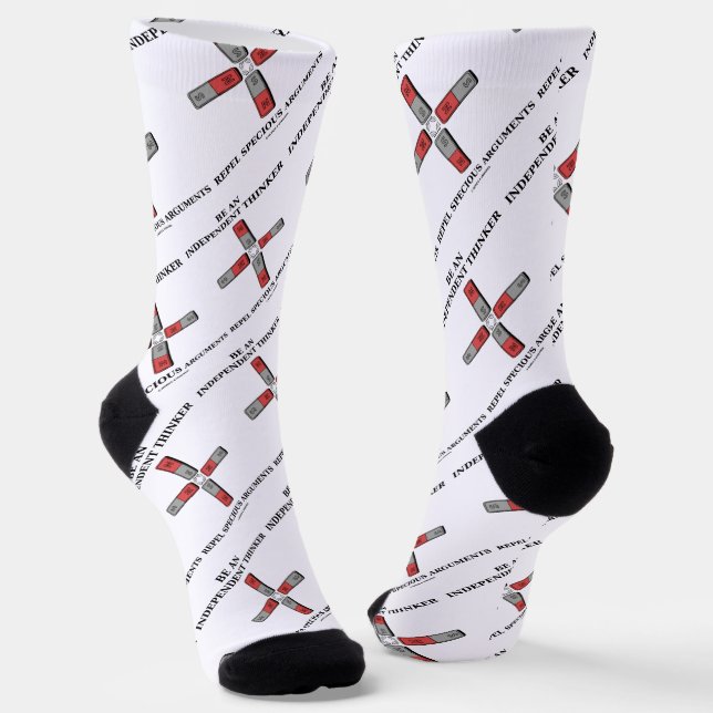 Be An Independent Thinker Repel Specious Arguments Socks (Angled)