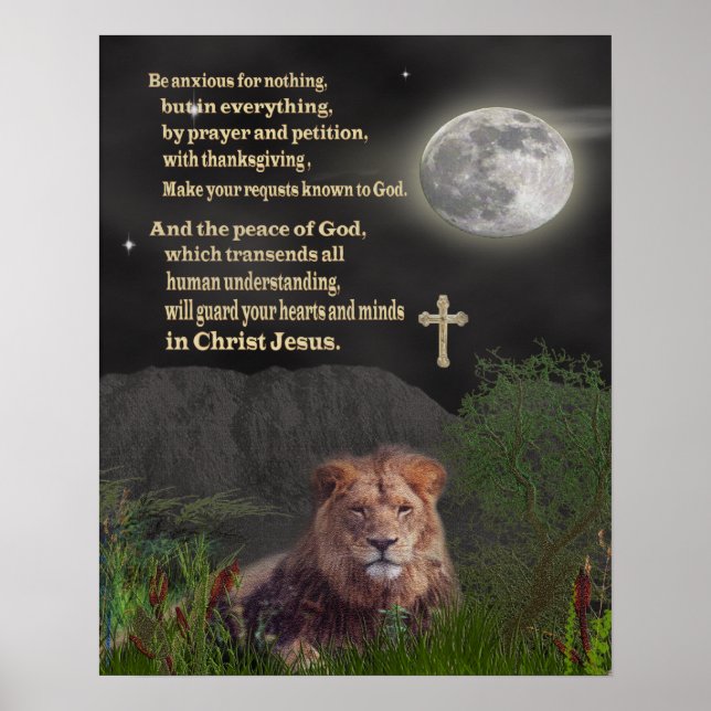 Be anxious for nothing christian poster (Front)