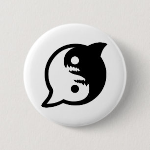 Be at Peace with the Sharks Pin Back Button