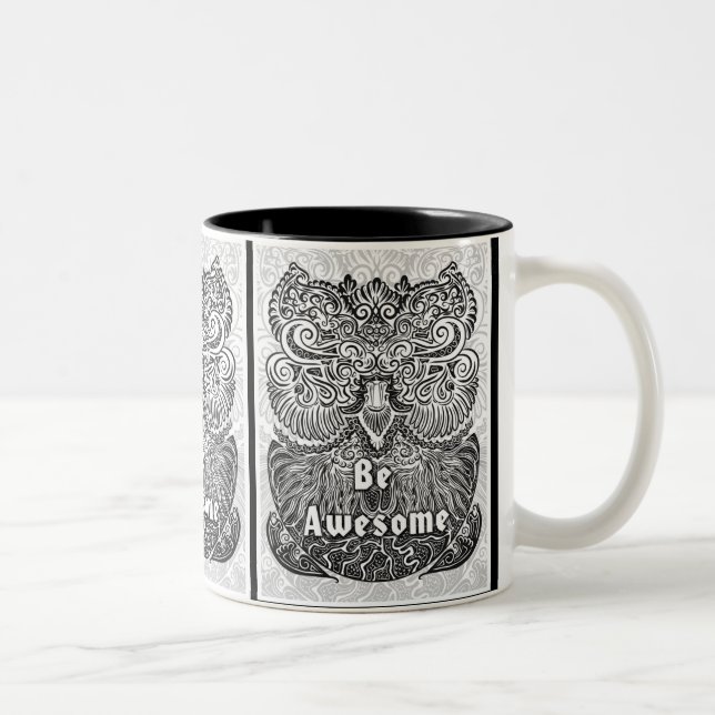 Be Awesome - Positive Statement Quote Two-Tone Coffee Mug (Right)