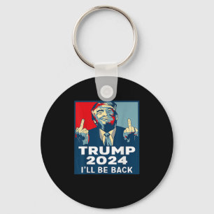 Be Back Trump 2024 Vintage Donald Trump 4th Of Jul Keychain
