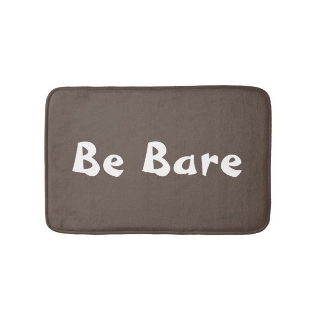 Be Bare Brown & White Bath Mat Bathroom Decor (Front)