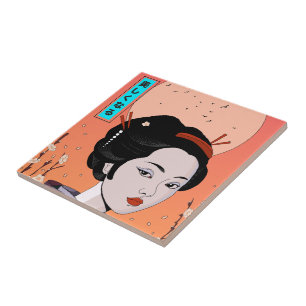 Be Beautiful Geisha Girl Tile