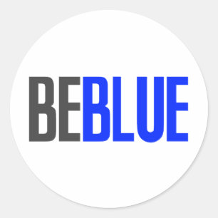 Be Blue Classic Round Sticker
