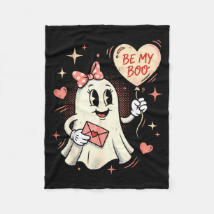 Be boo ghost heart balloon valentine love letter fleece blanket