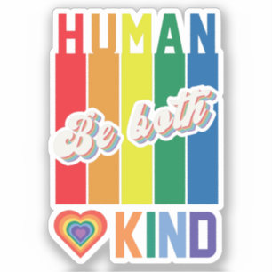 Be Both Human and Kind – Vintage Rainbow-Inspired