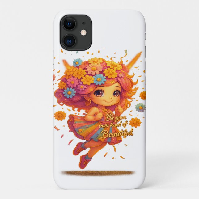 "Be Bright, Be Beautiful" Floral Fairy iPhone Case (Back)