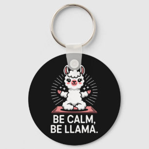 Be Calm Be Llama Meditation Yoga _2  Keychain