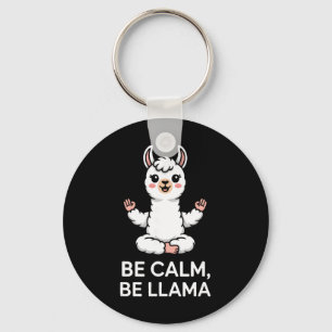 Be Calm Be Llama Meditation Yoga  Keychain