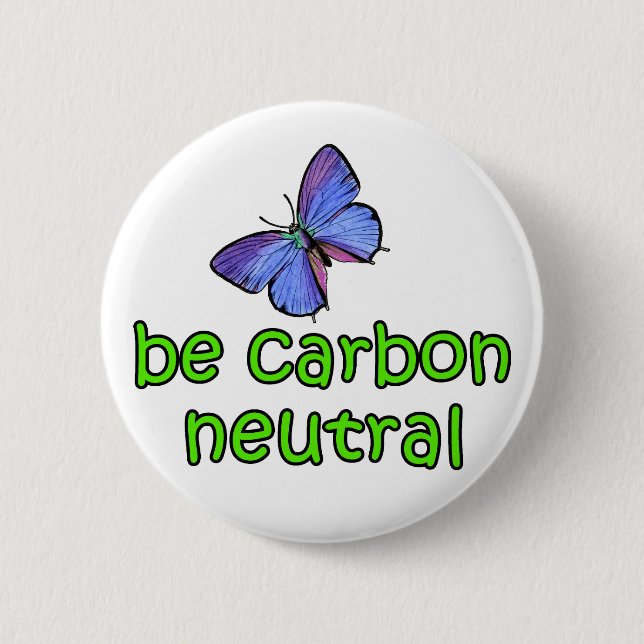 Be Carbon Neutral 2 Inch Round Button (Front)