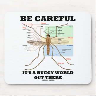 Be Careful It's A Buggy World Out There (Mosquito) Mouse Pad