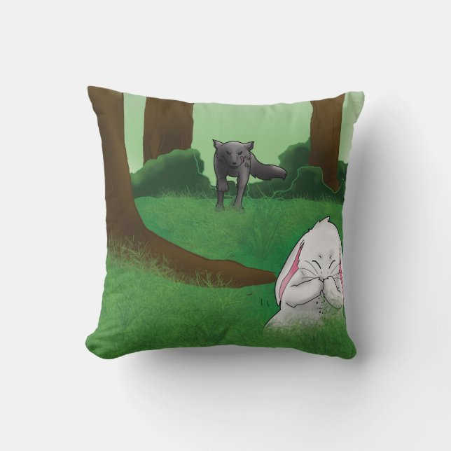Be Careful Little Rabbit Pillow (Front)