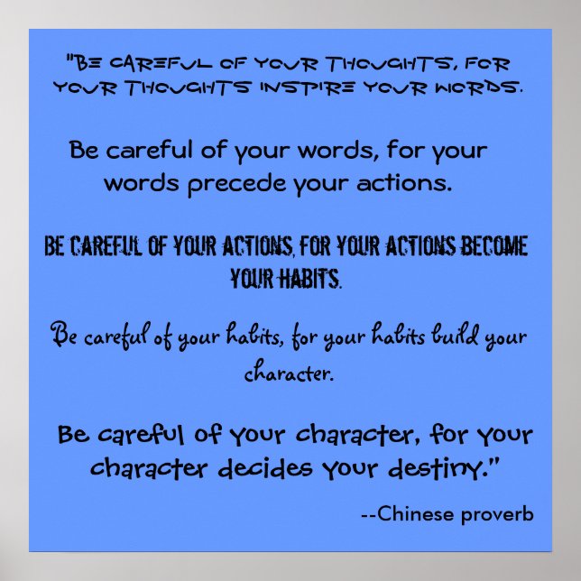 "Be careful of your thoughts, for ... - Customized Poster (Front)