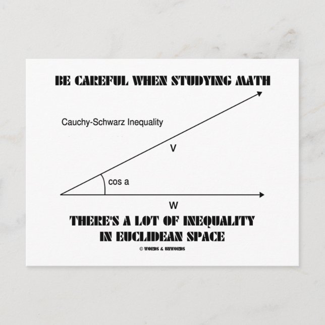 Be Careful When Studying Math Inequality Euclidean Postcard (Front)